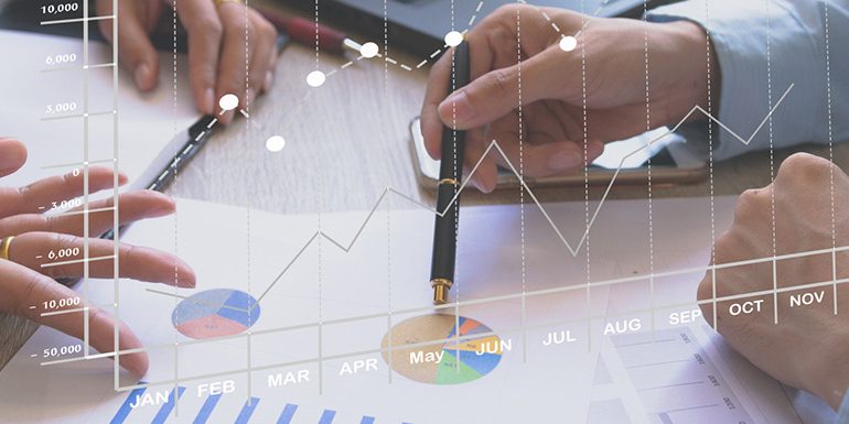 project management Business people using pen,tablet,notebook are planning a marketing plan to improve the quality of their sales in the future.